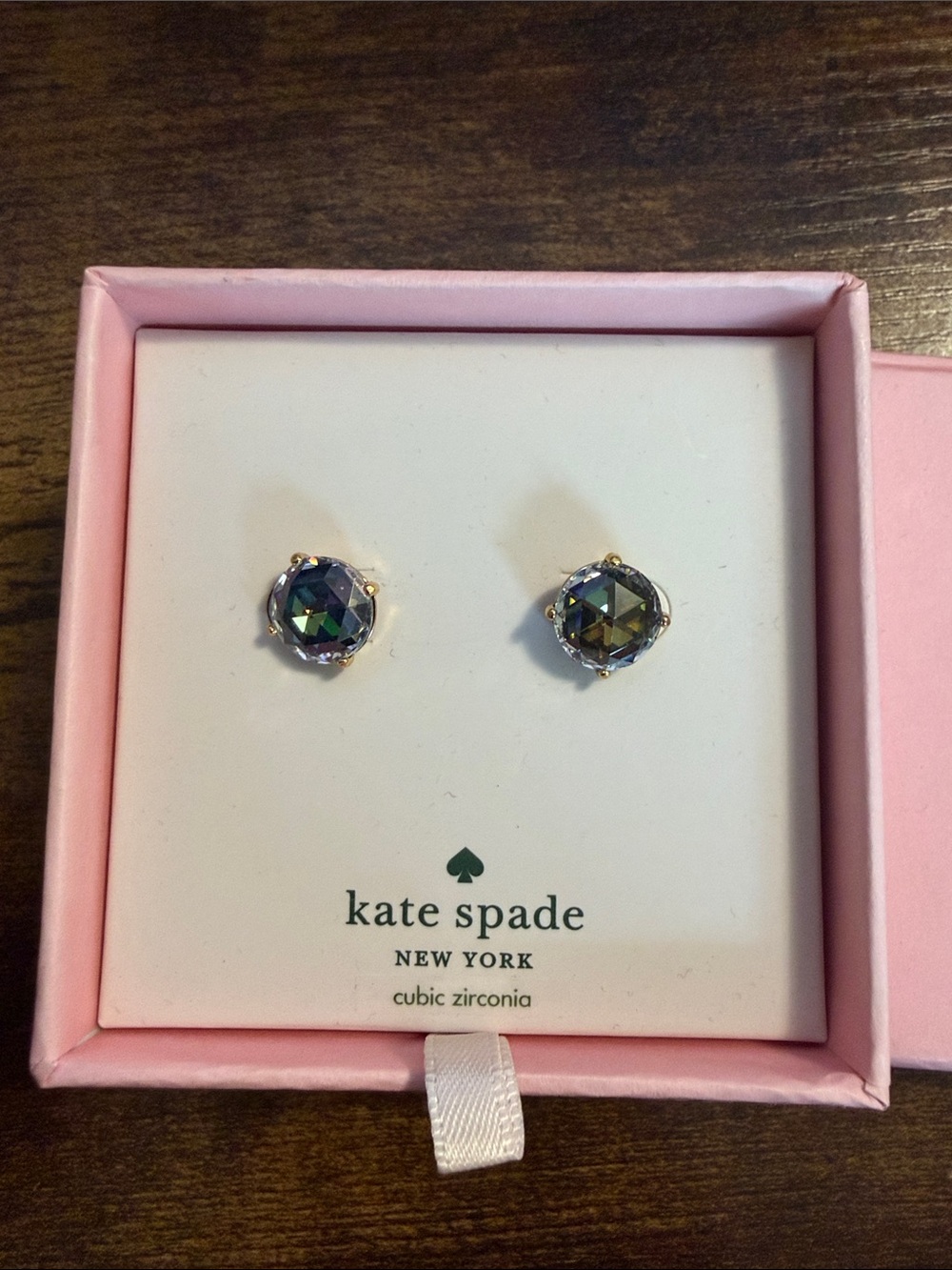 kate spade Iridescent Crystal Stud Earrings - Green/Blue
